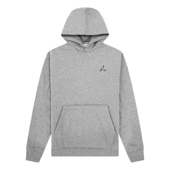 Jordan Jumpman Brooklyn Essentials Mens Fleece Pullover Hoodie Heather Gray - Picture 11 of 15